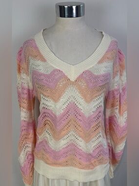 FATE PINK WITH CHEVRON STRIPED SWEATER